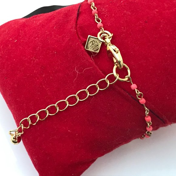 Rebecca Minkoff Bracelet gold Tone sole beaded Lin - Picture 9 of 9